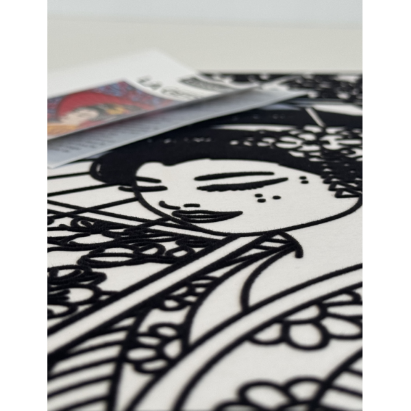Coloriage - Geisha - Tableau à colorier - Avec contours velours noir - Dès 3 ans