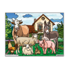 photo-Coloriage - Animaux de la ferme - Tableau à colorier - Avec contours velours noir - Dès 3 ans