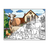 Coloriage - Animaux de la ferme - Tableau à colorier - Avec contours velours noir - Dès 3 ans