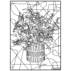 Coloriage - Bouquet de roses - Tableau à colorier - Avec contours velours noir - Dès 3 ans