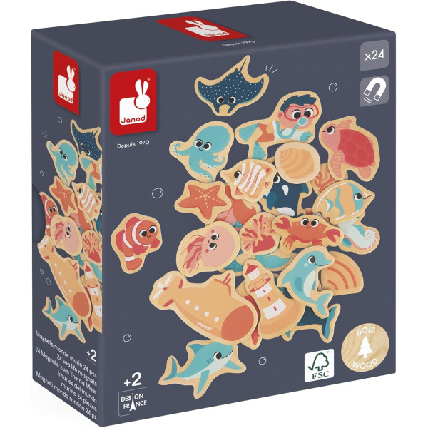 photo-Jeu éducatif - Magnets - Bois - Aimantés - Les fonds marins - Dès 2 ans - Janod
