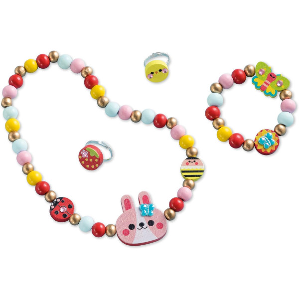 Jeu créatif - Création de bijoux en bois - Collier, bague et bracelet - Dès 4 ans - Janod
