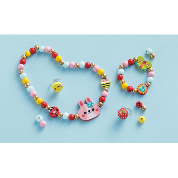 Jeu créatif - Création de bijoux en bois - Collier, bague et bracelet - Dès 4 ans - Janod