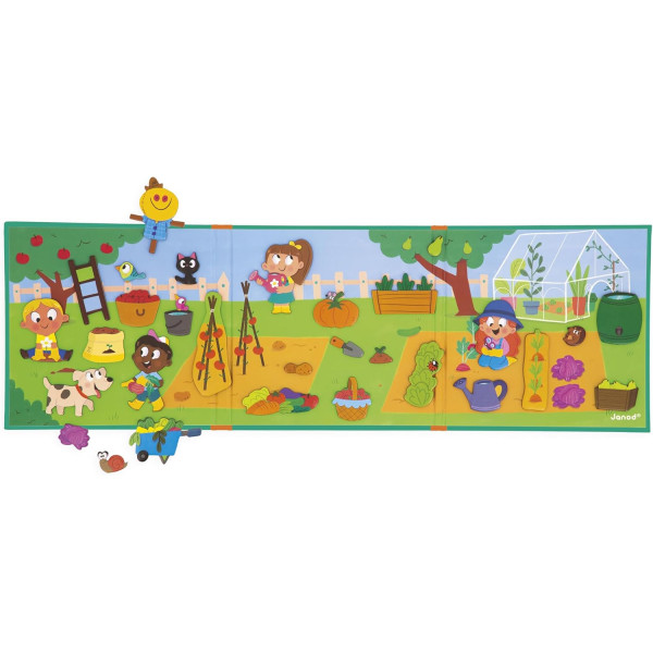 Jeu éducatif - Magnéti'Stories - Le potager - Livre + 30 magnets - Invente des histoires - Janod