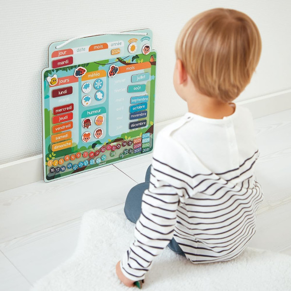 Jeu éducatif - Calendrier magnétique - Dès 3 ans - Bois - Apprentissage - Janod