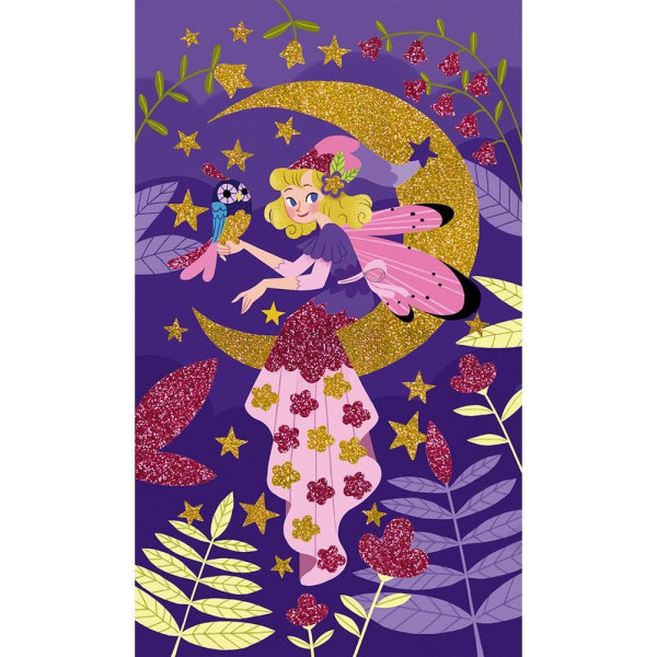 Jeu créatif - Tableaux à paillettes - Les fées - 3 modèles + tubes de paillettes - Janod
