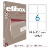 photo-600 étiquettes - Blanches - 99,1x93,1mm - Etibox - Apli - 100324 - Copieur, laser, jet d'encre