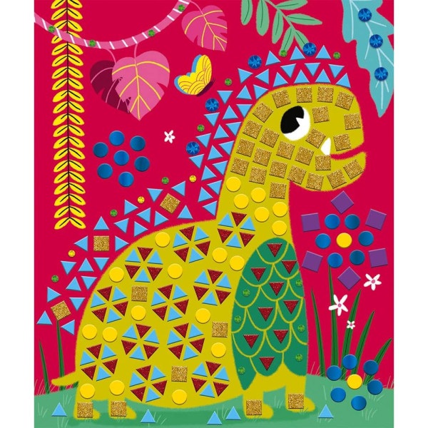 Jeu créatif - Tableaux mosaïques - Dinosaures - 8 modèles + mosaïques en mousse - Janod
