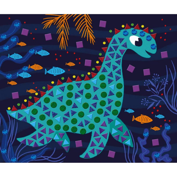 Jeu créatif - Tableaux mosaïques - Dinosaures - 8 modèles + mosaïques en mousse - Janod