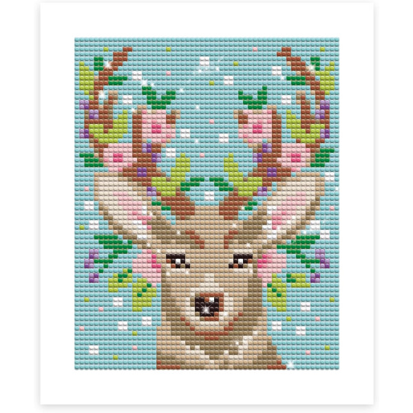 Jeu créatif - Diamond painting - Cerf - Enfant - Dès 8 ans - Janod
