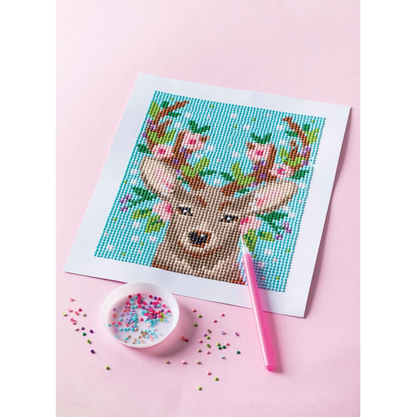 Jeu créatif - Diamond painting - Cerf - Enfant - Dès 8 ans - Janod