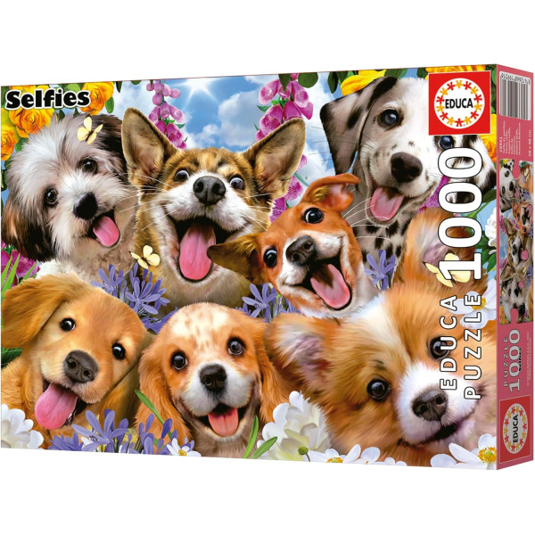 Puzzle - Animaux - Chiens et chiots - Selfie - 1000 pièces - Dès 14 ans - Educa