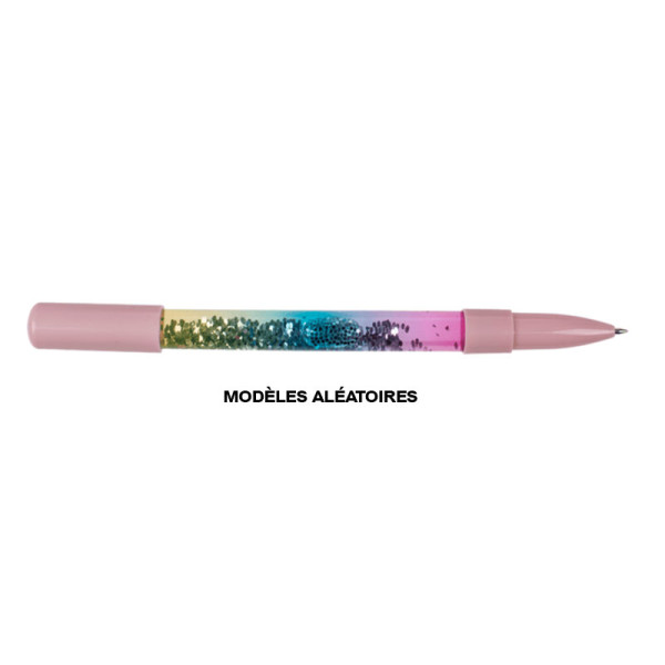 Stylo à bille - Paillettes - Eclairage LED - Coloris aléatoires