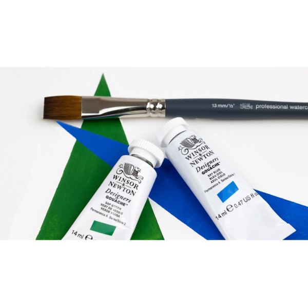 Gouache - Coffret 6 tubes de 14 ml - Couleurs primaires - Beaux-arts - Winsor et Newton
