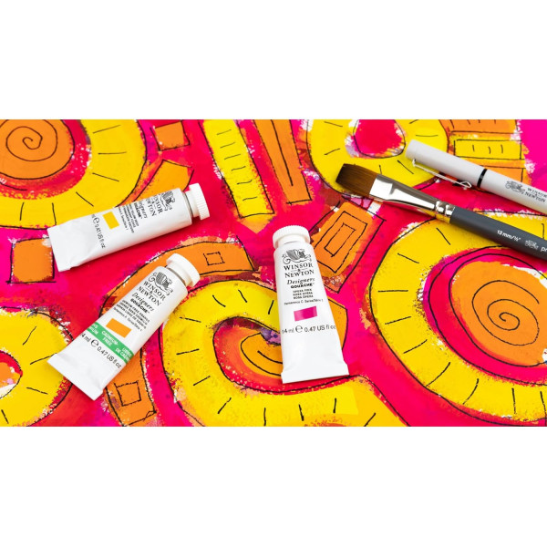 Gouache - Coffret 6 tubes de 14 ml - Couleurs primaires - Beaux-arts - Winsor et Newton
