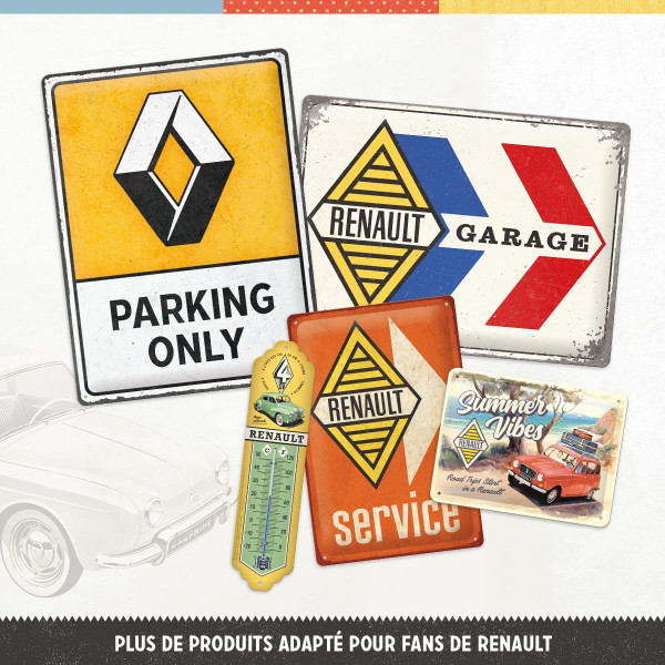 Thermomètre - Vintage - Rétro - Renault - 4CV - Cadeau original - 7x28cm