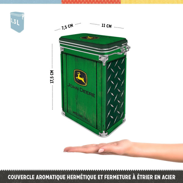 Boîte à café - Vintage - John Deere - Design rétro - 1,3L - Cadeau original