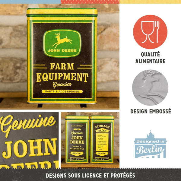 Boîte à café - Vintage - John Deere - Design rétro - 1,3L - Cadeau original