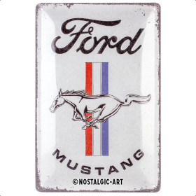 photo-Plaque - Enseigne publicitaire - Vintage - Ford Mustang - Design rétro - 20x30cm