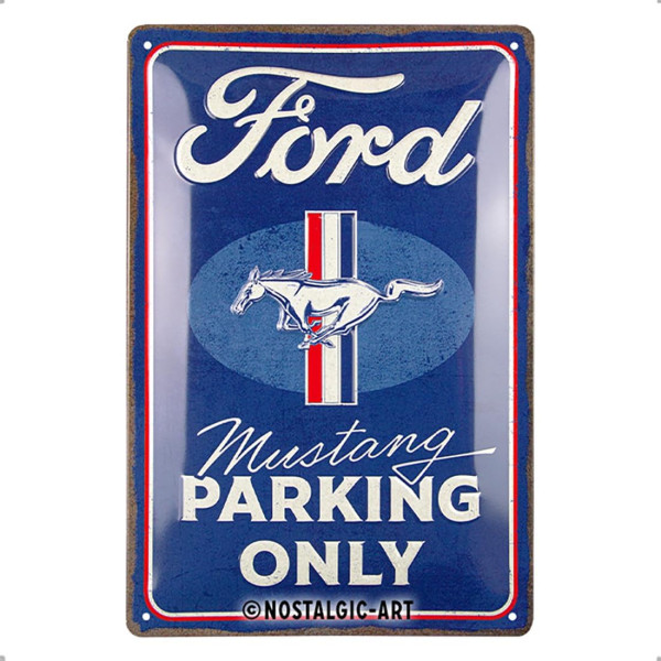 photo-Plaque - Enseigne publicitaire - Vintage - Ford Mustang - Design rétro - 20x30cm