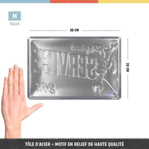 Plaque - Enseigne publicitaire - Vintage - Papas service - Design rétro - 20x30cm