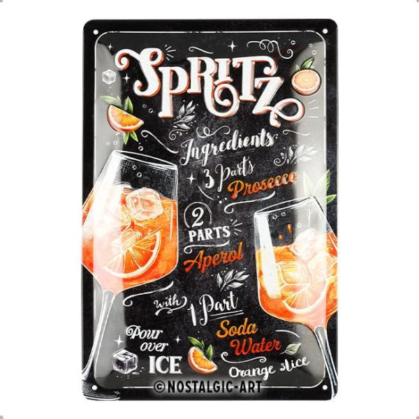 photo-Plaque - Enseigne publicitaire - Vintage - Apérol Spritz - Design rétro - 20x30cm