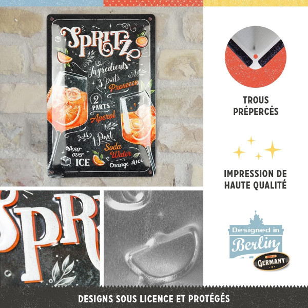 Plaque - Enseigne publicitaire - Vintage - Apérol Spritz - Design rétro - 20x30cm