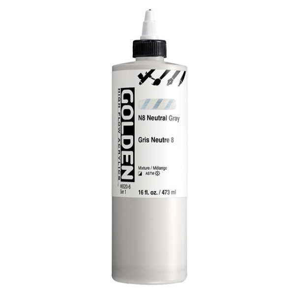 photo-Encre acrylique - Extra-fine - Gris neutre 8 - Dessin, calligraphie - Golden - 473ml