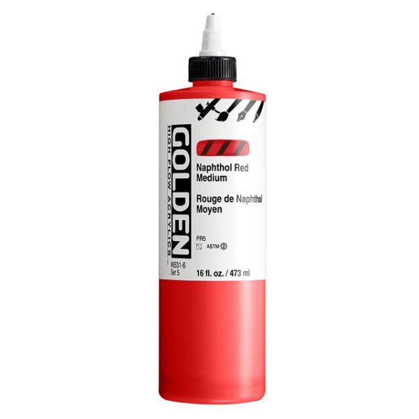 photo-Encre acrylique - Extra-fine - Rouge Naphtol moyen - Dessin, calligraphie - Golden - 473ml