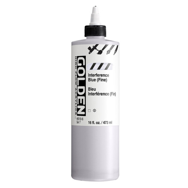 photo-Encre acrylique - Extra-fine - Bleu interférence - Dessin, calligraphie - Golden - 473ml