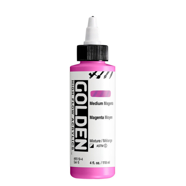 photo-Encre acrylique - Extra-fine - Magenta moyen - Dessin, calligraphie - Golden - 118ml