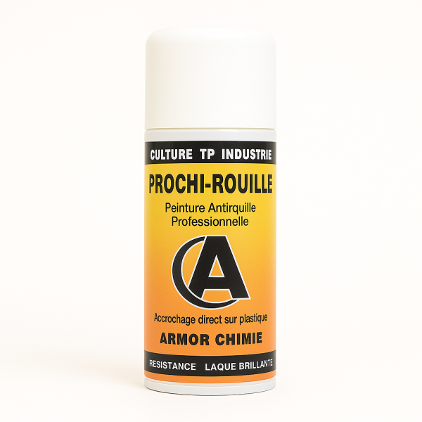photo-Bombe de peinture - Antirouille - Blanc - RAL 9016 - Mat - Prochi-rouille - Armor Chimie - 400ml