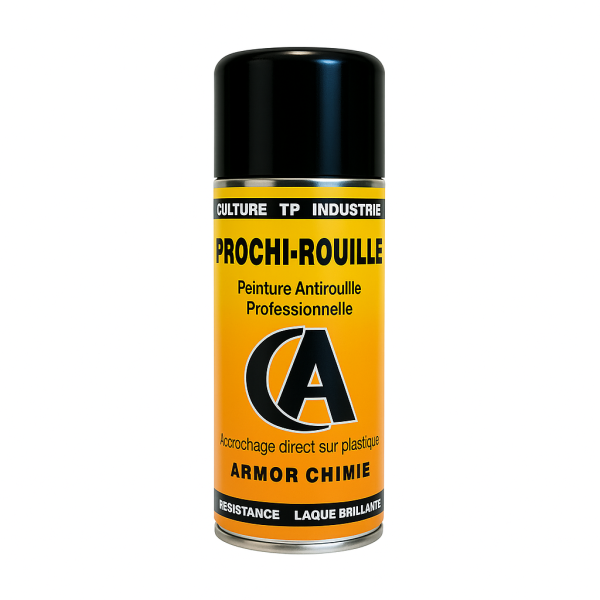 photo-Bombe de peinture - Antirouille - Noir 1001 - Brillant - Prochi-rouille - Armor Chimie - 400ml
