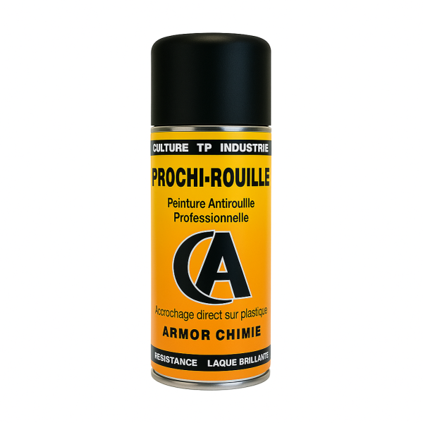 photo-Bombe de peinture - Antirouille - Noir 6009LA - Satiné - Prochi-rouille - Armor Chimie - 400ml