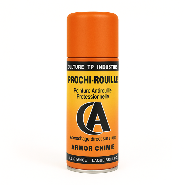 photo-Bombe de peinture - Antirouille - Orange Kuhn KV 1252 - Brillant - Prochi-rouille - Armor Chimie - 400ml