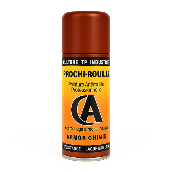 photo-Bombe de peinture - Antirouille - Rouge - RAL 3004 - Brillant - Prochi-rouille - Armor Chimie - 400ml