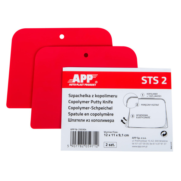 photo-Spatules - Plastique - 2 pièces - 12x11x9cm - Pour appliquer mastic - APP