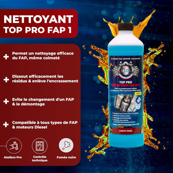 Nettoyant FAP N°1 - Dissout résidus, encrassement - Diesel - ERC - Bidon 1L