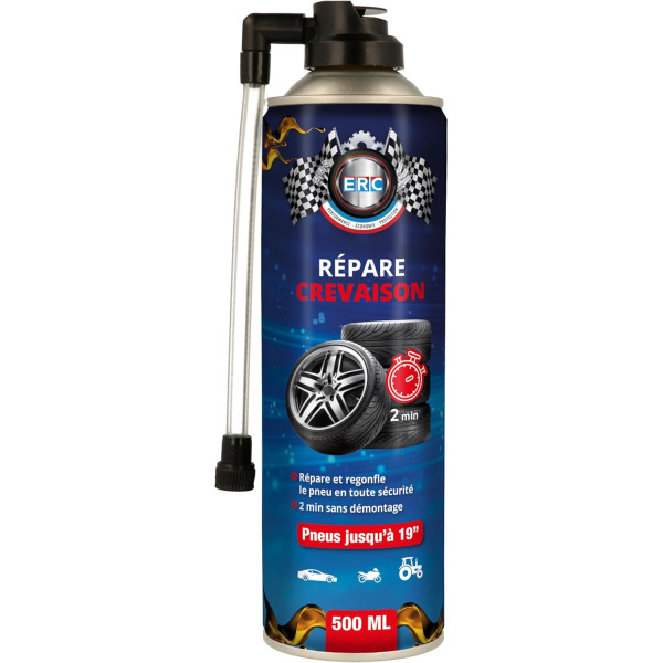 photo-Bombe anti crevaison - Anti fuite - Action en 2 minutes - Regonfle pneus - ERC - 500ml