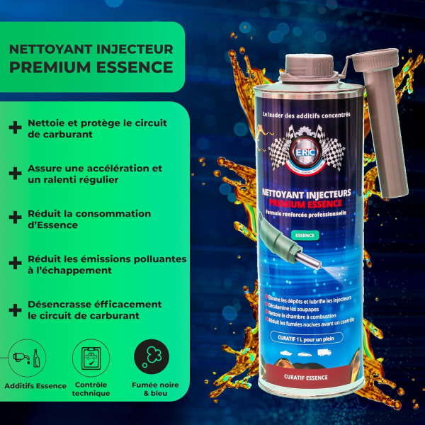 Nettoyant pour injecteurs - Premium essence - Nettoie et réduit conso carburant - ERC - 1L