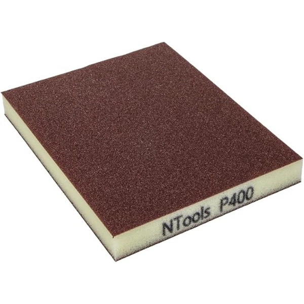 photo-photo-Éponge de ponçage - Abrasive - Double face - Grain 400 - 12x10cm - 20 pièces - Ntools GSD