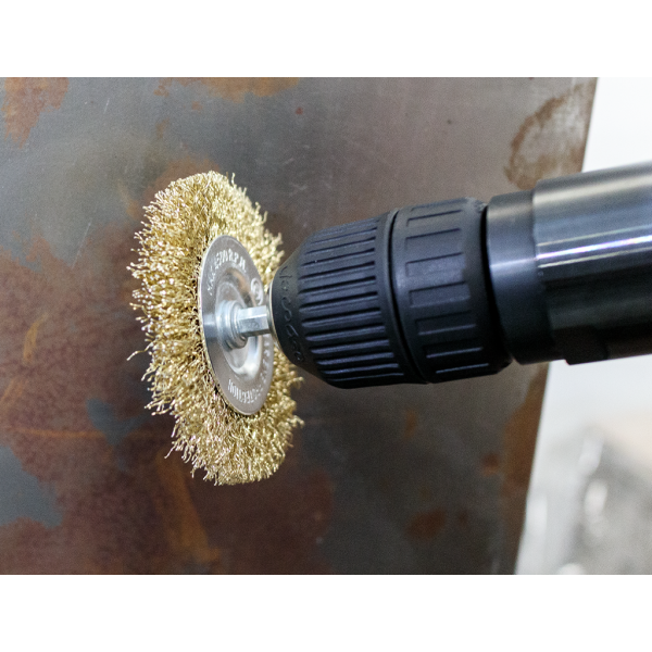 Brosse métallique pour perceuse - Plate - 75P - 75mm diamètre - Avec tige hexagonale - NTools