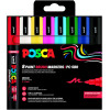 photo-Marqueurs POSCA - PC-5BR - Pointe pinceau moyenne - 8 couleurs assorties