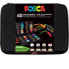 Malette de 40 feutres - POSCA - Assortiments couleurs + pointes - PC1-1M - PC3M - PC5M - PC8K