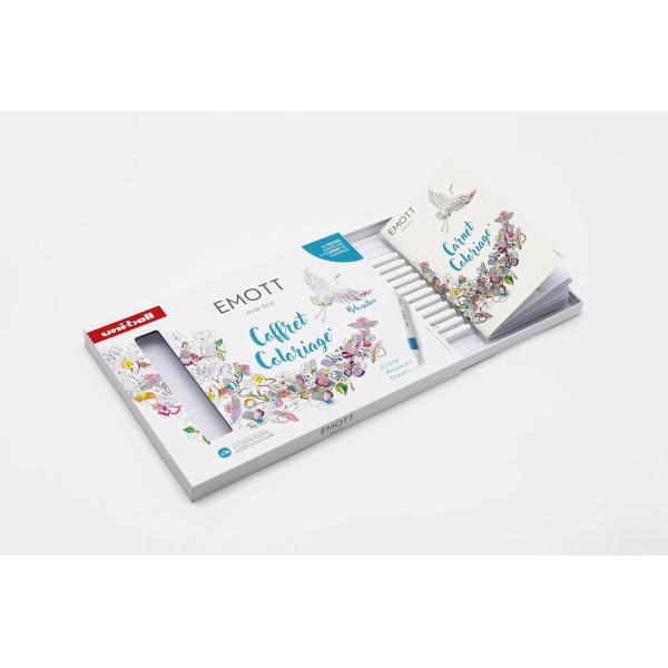 Feutres - Dessin - Coloriage - 16 couleurs essentielles - Pointe fine - Inclus coloriage - EMOTT