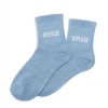 photo-Chaussettes - Femme - Bleu avec paillettes - Joyeuse - Taille 36/42 - Humour - Cadeau