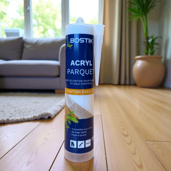 Joint de finition pour parquets et sols stratifiés - Etanche - Coloris beige - Bostik - 300ml