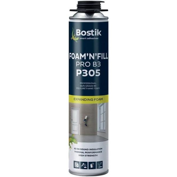 photo-Mousse polyuréthane - Isolation phonique et thermique - Tous supports - Bostik - P305 - 750ml