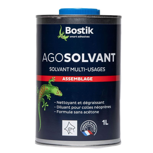 photo-Solvant multi-usages - Algosolvant - Nettoyant et dégraissant - Sans acétone - Bostik - Pot 1L