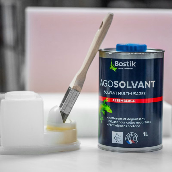 Solvant multi-usages - Algosolvant - Nettoyant et dégraissant - Sans acétone - Bostik - Pot 1L